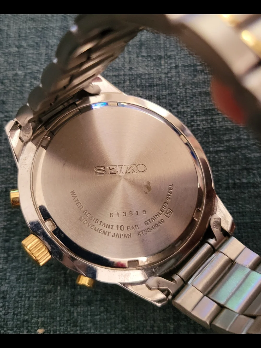 Seiko Two-Tone Silver and Gold Chronograph Watch